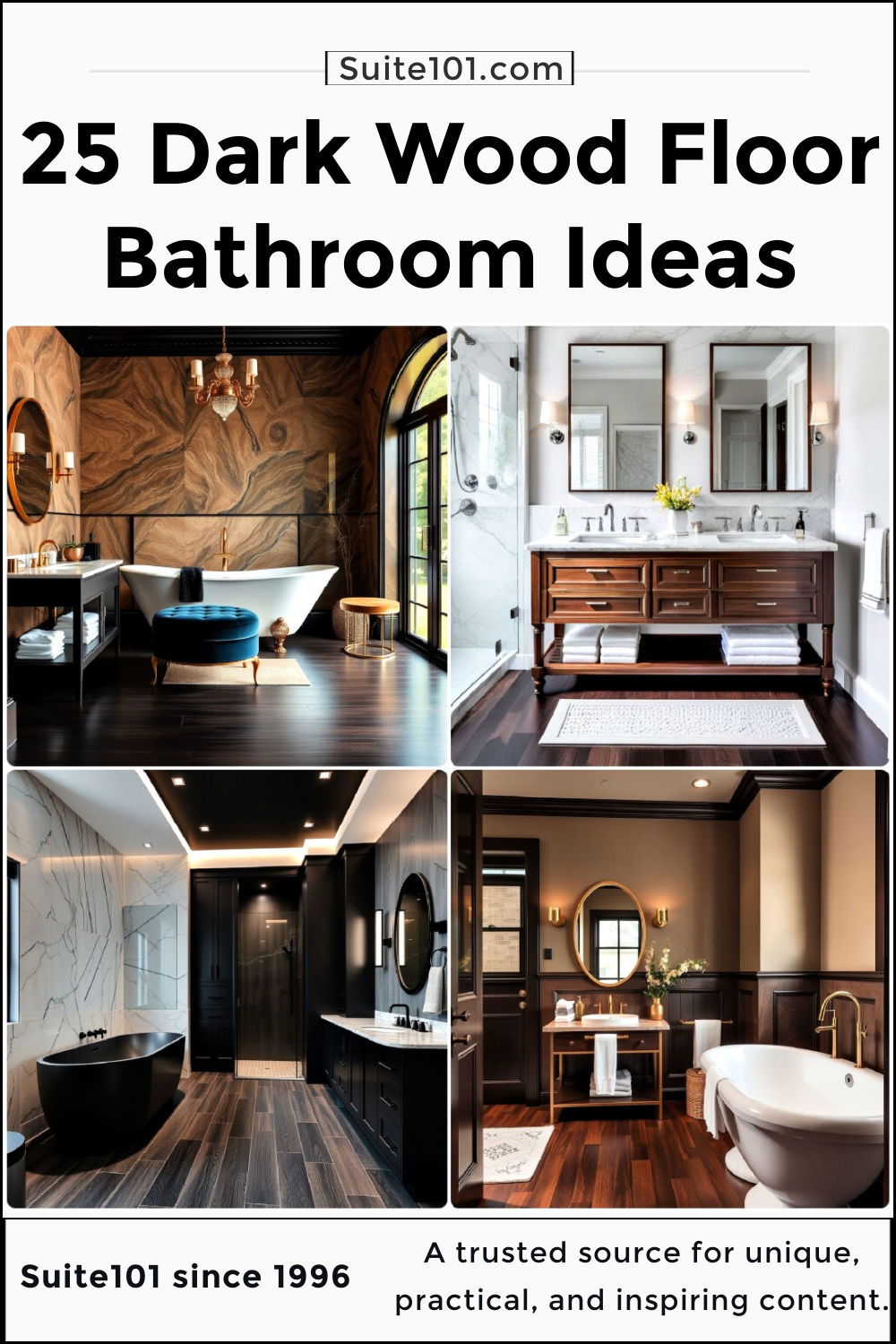 25 Dark Wood Floor Bathroom Ideas That Impress