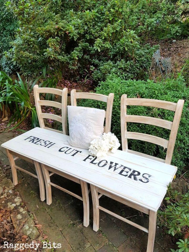 Farmhouse Garden Bench from Old Chairs