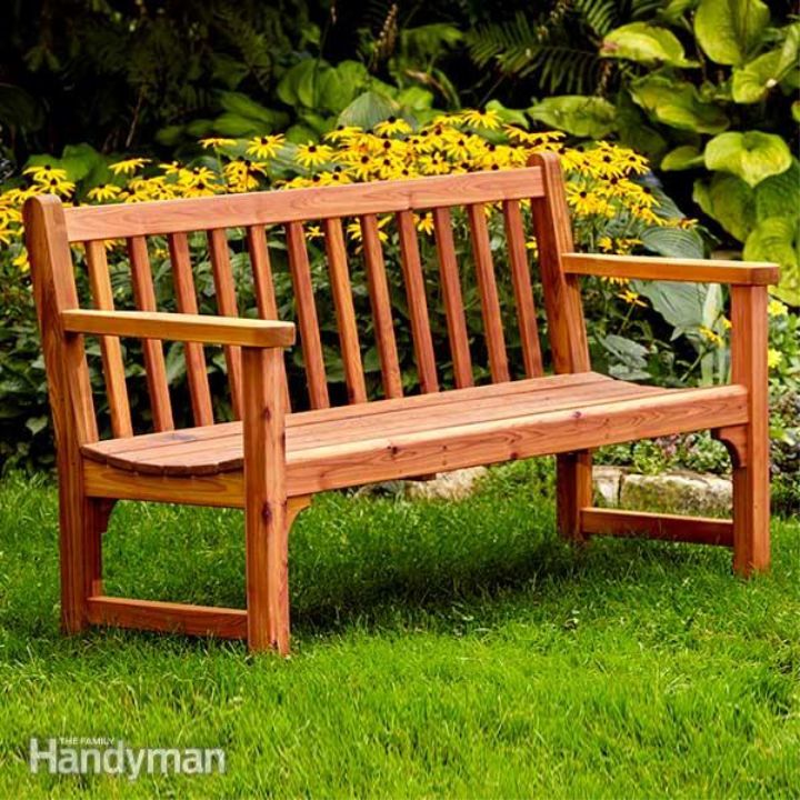 Garden Bench with Dowel Construction