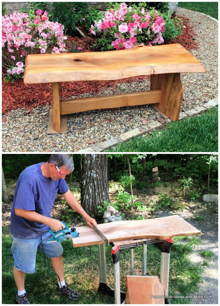 Natural Wood Garden Bench 