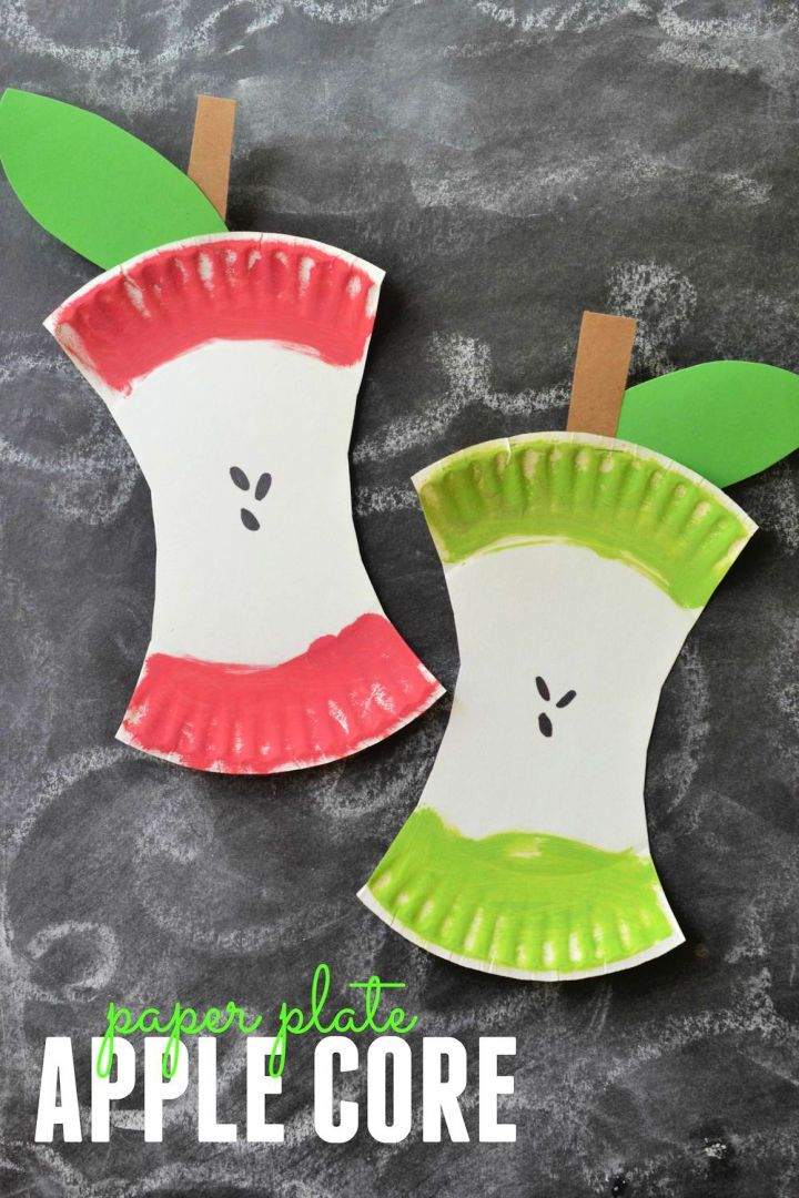 How to Make Paper Plate Apple Core
