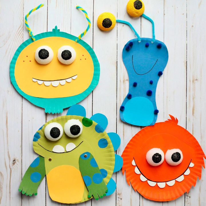 Paper Plate Monster Craft for Preschoolers