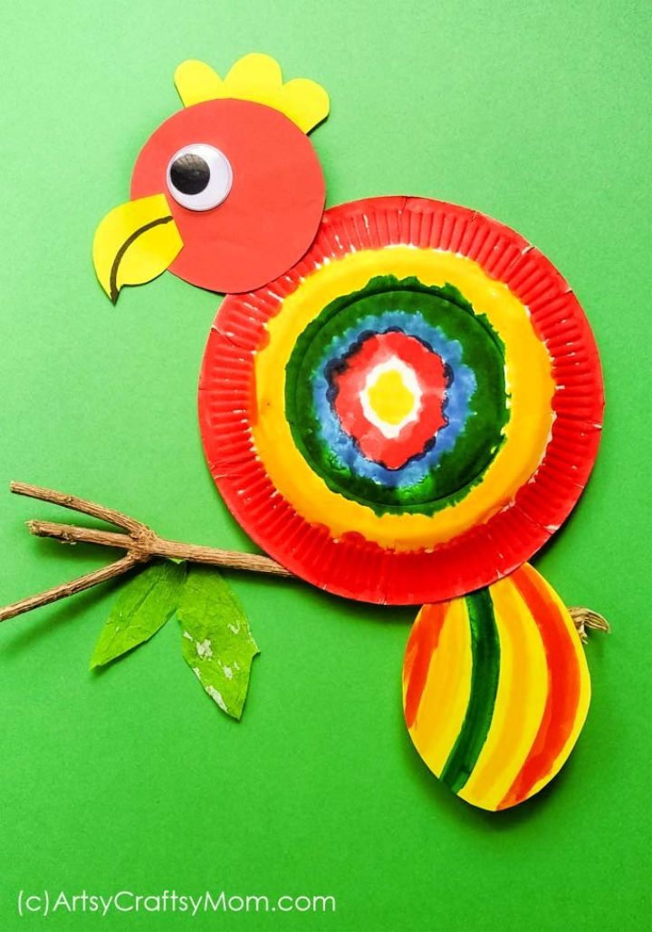 Cute Paper Plate Parrot Craft
