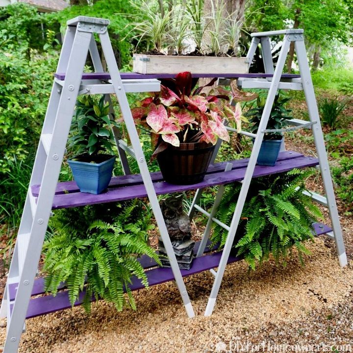 A frame Ladder Plant Stand