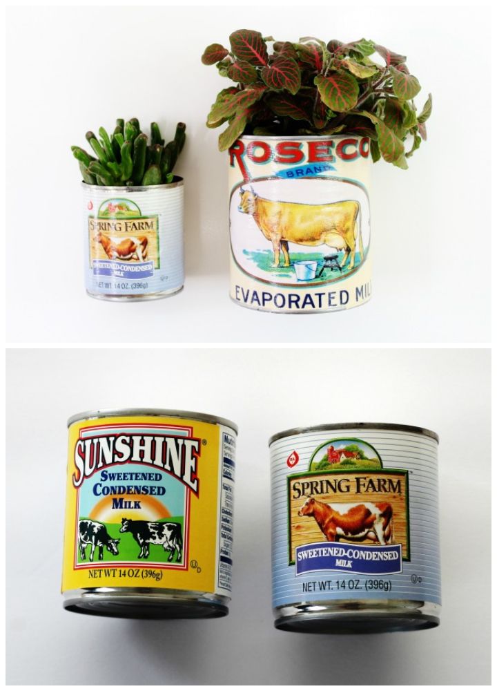 Farmhouse Style Tin Can Planters