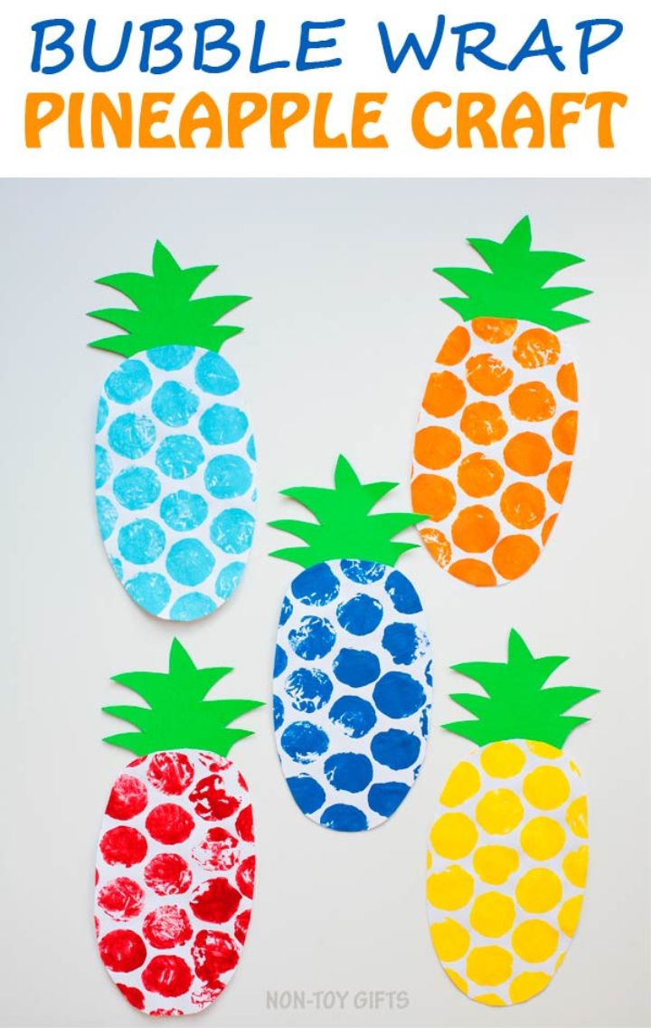 Bubble Wrap Pineapple Craft for Kids