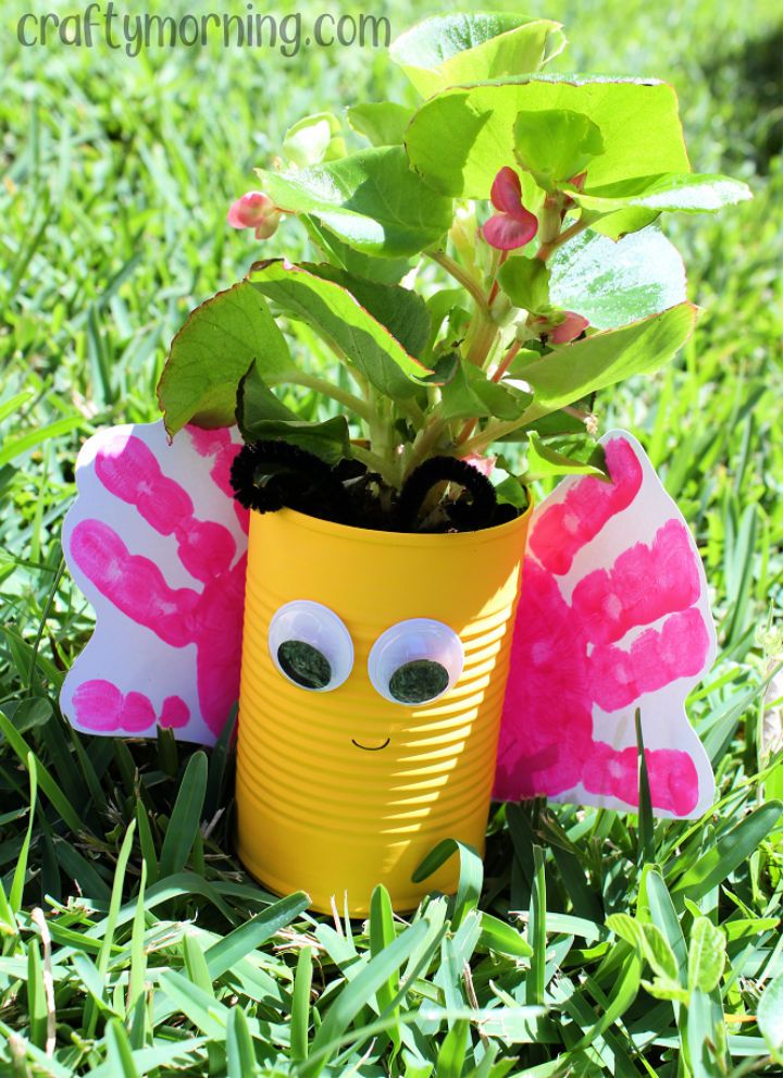Butterfly Tin Can Planter