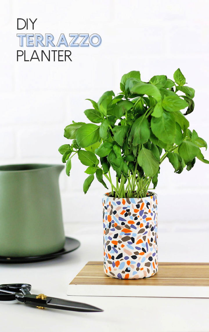 Clay Terrazzo Planter Using Tin Can