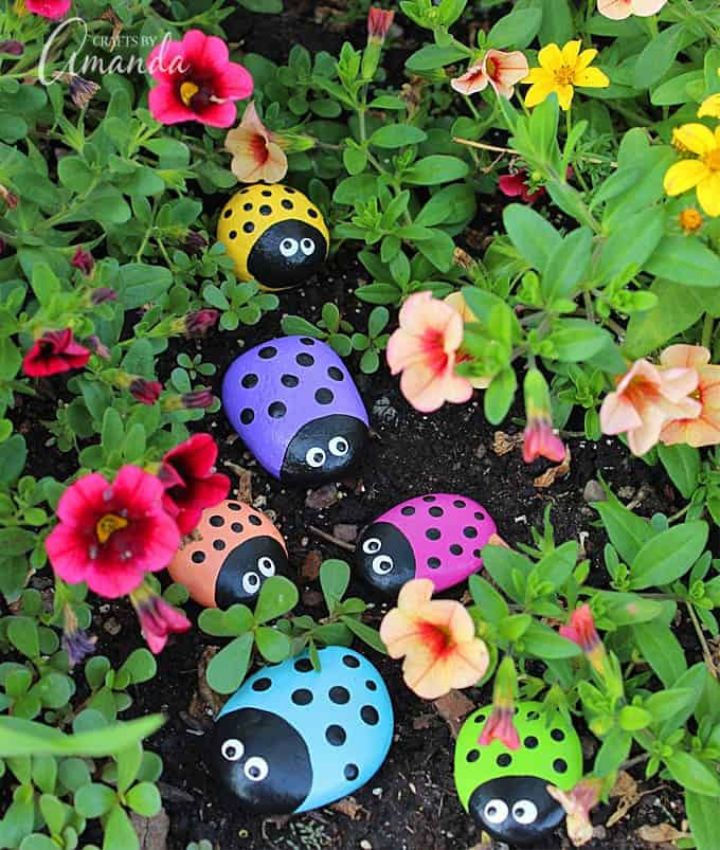 DIY Ladybug Painted Rocks