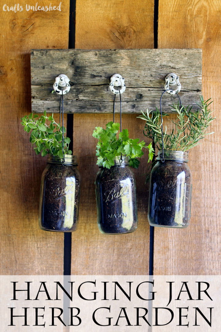 Hanging Jar Herb Garden