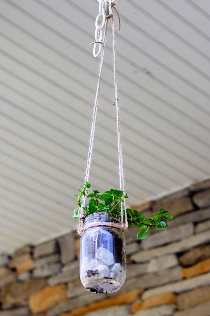 Hanging Mason Jar Herb Planter