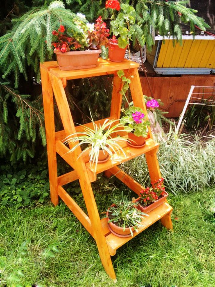 Handmade Ladder Plant Stand