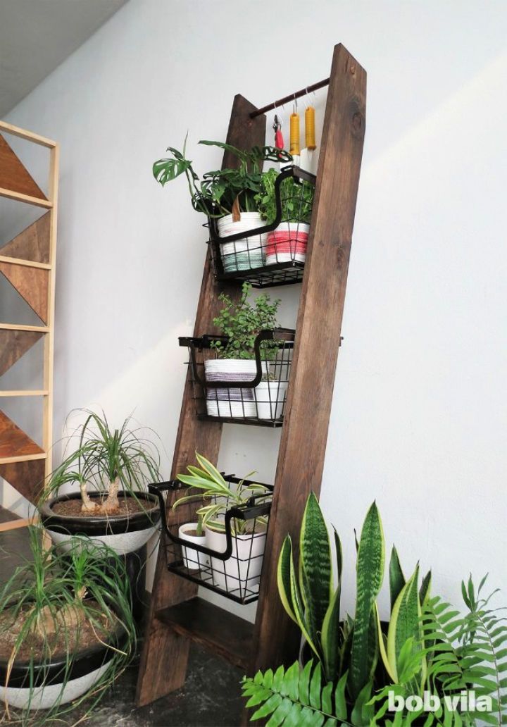 Homemade Indoor Ladder Plant Stand