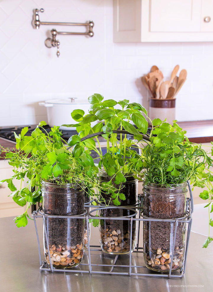 Indoor Mason Jar Herb Garden