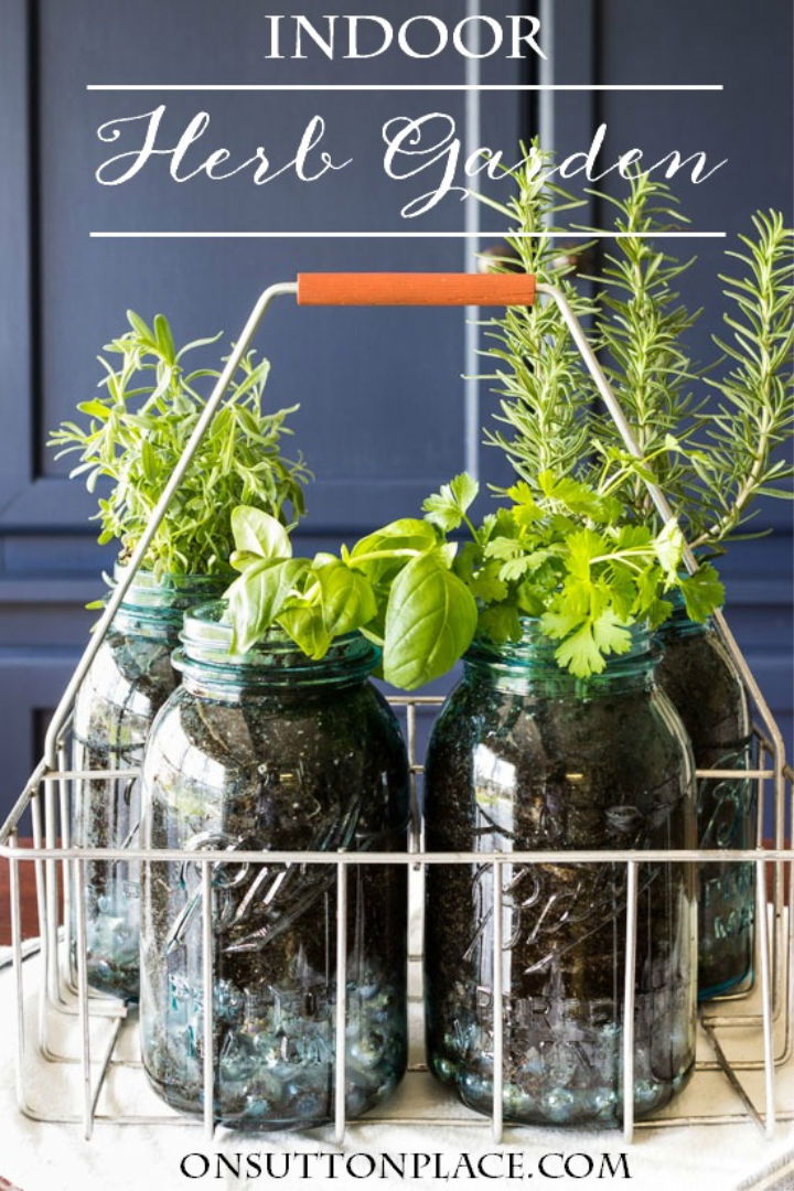 Mason Jar Herb Garden for Kitchen