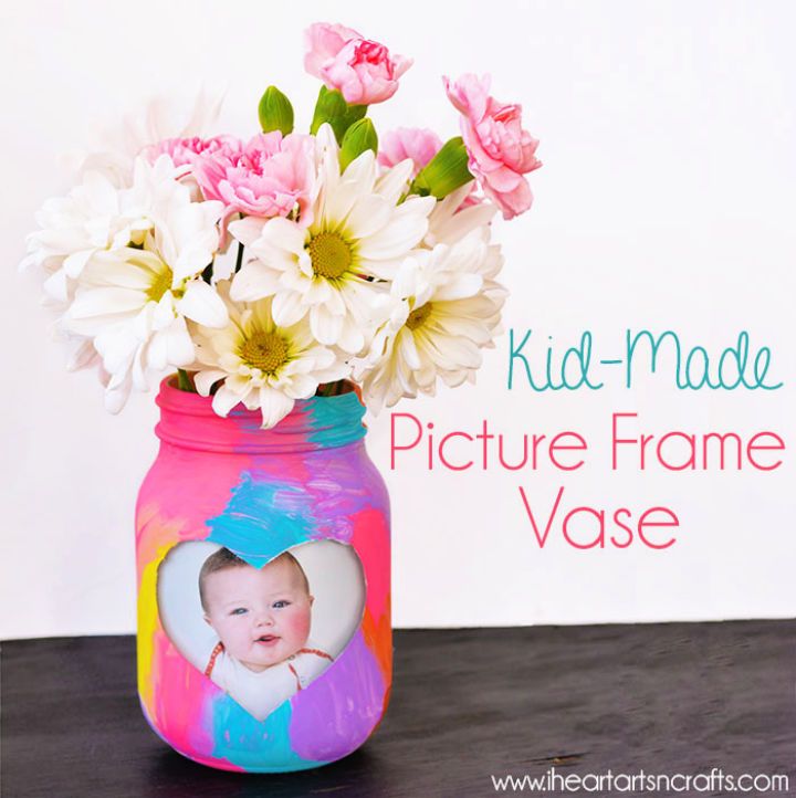 Mason Jar Picture Frame Vase 3