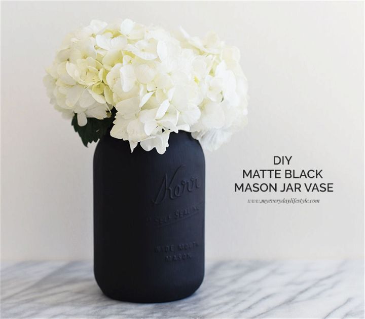 Matte Black Mason Jar Vase