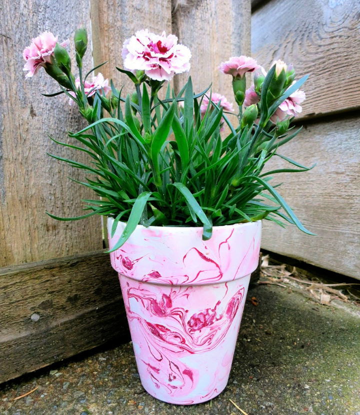 Nail Polish Marbled Flower Pots