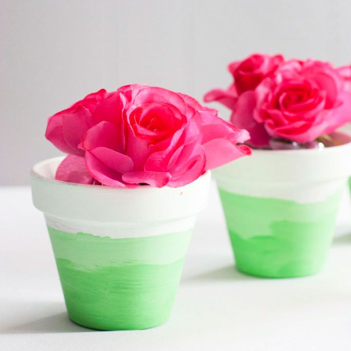 Simple Ombre Painted Flower Pots