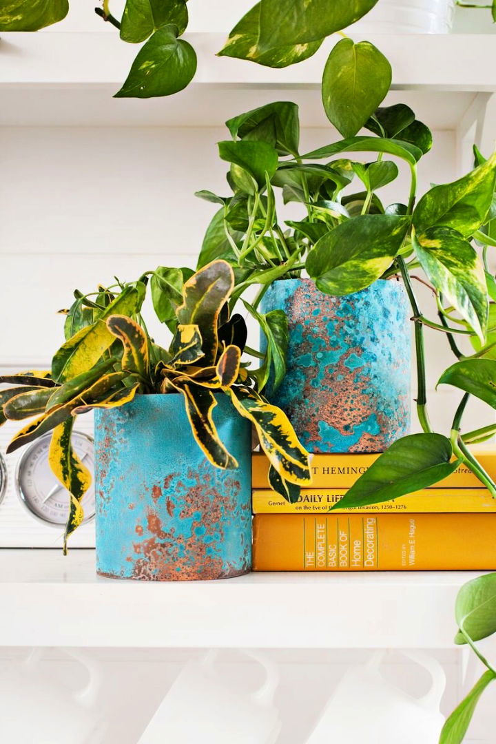 Oxidized Copper Planters