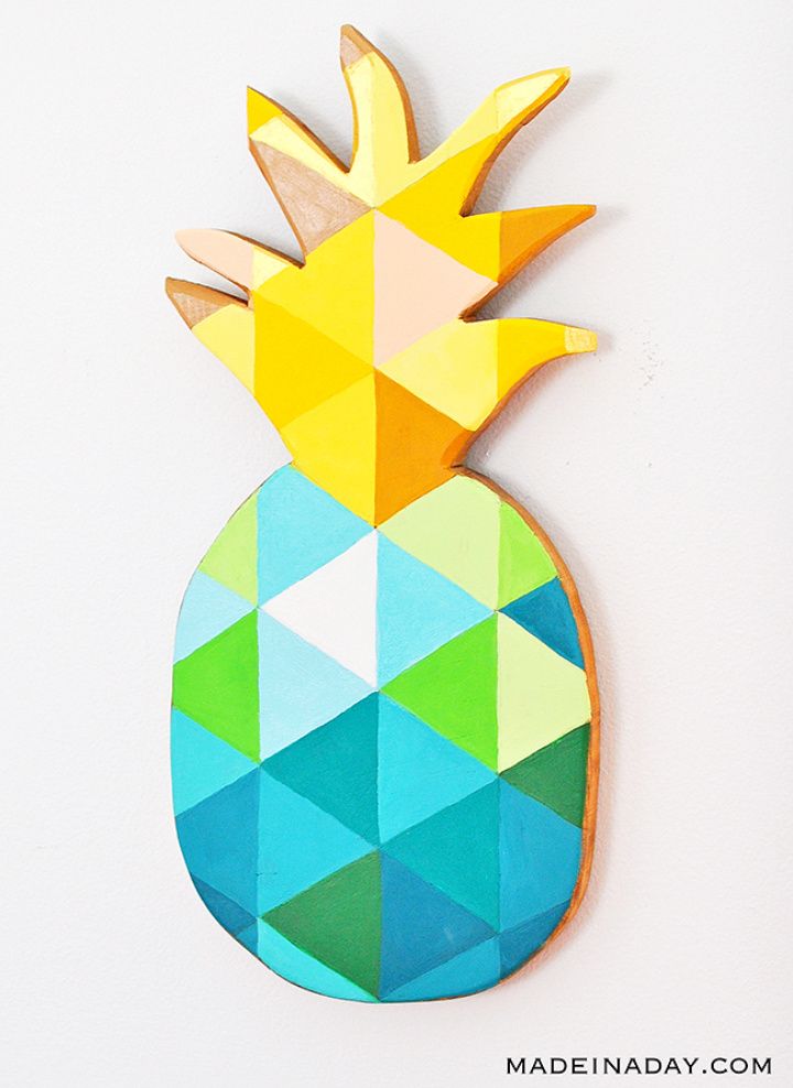 DIY Painted Geometric Pineapple