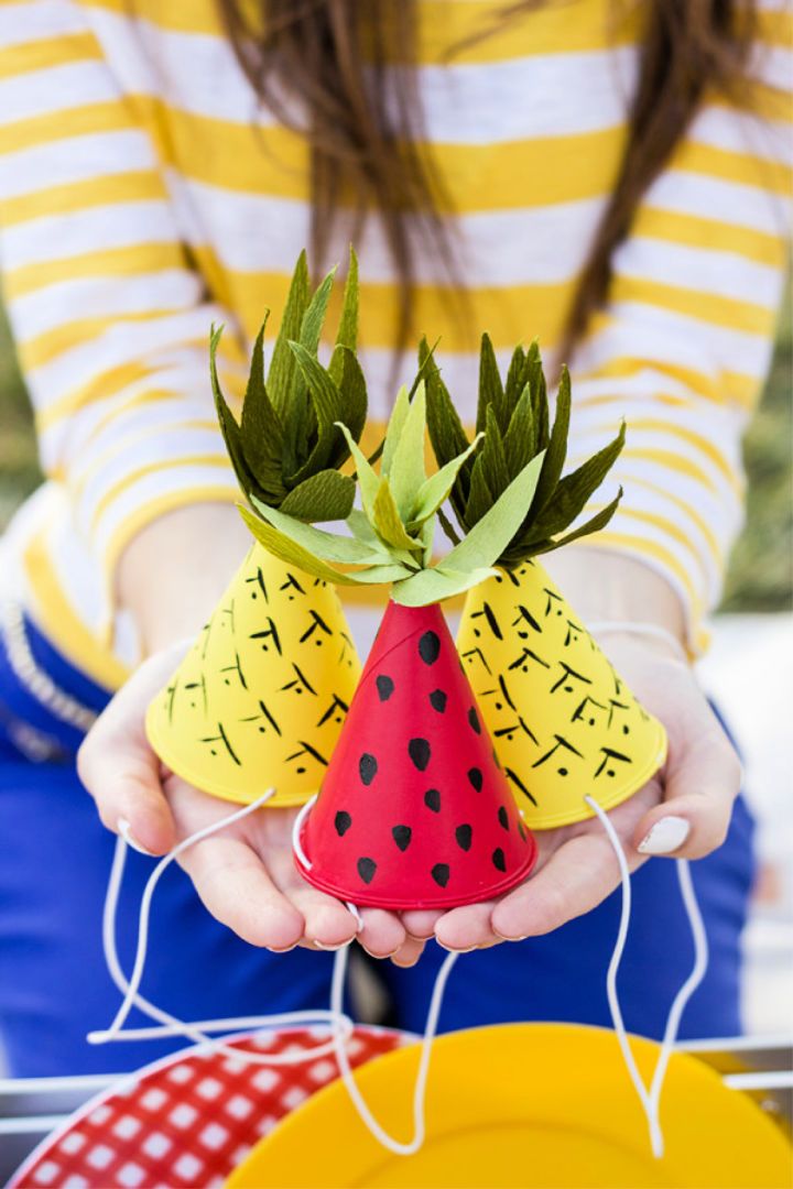Make Your Own Pineapple Party Hats