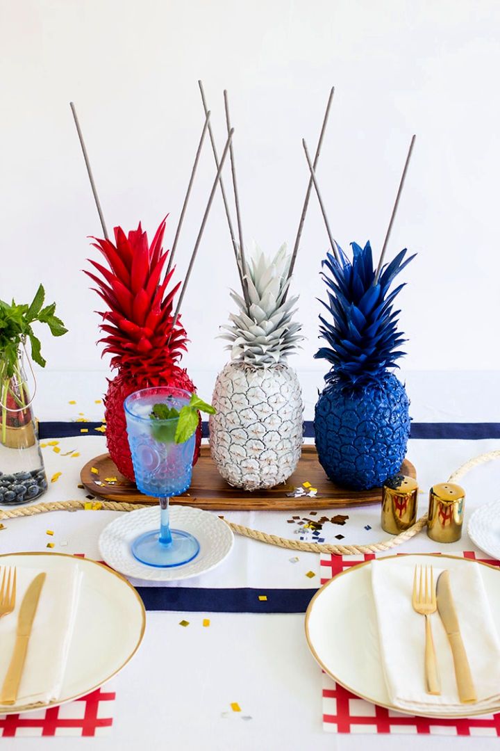 Pineapple Sparkler Centerpieces