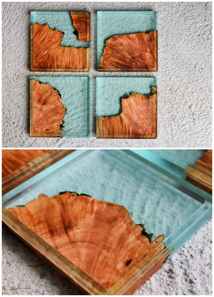 Simple DIY Resin and Wood Coasters