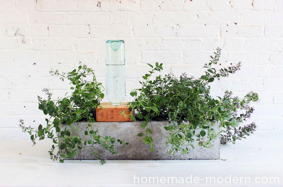 Self Watering Concrete Planter Box