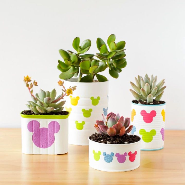 Tin Can Mickey Mouse Planters