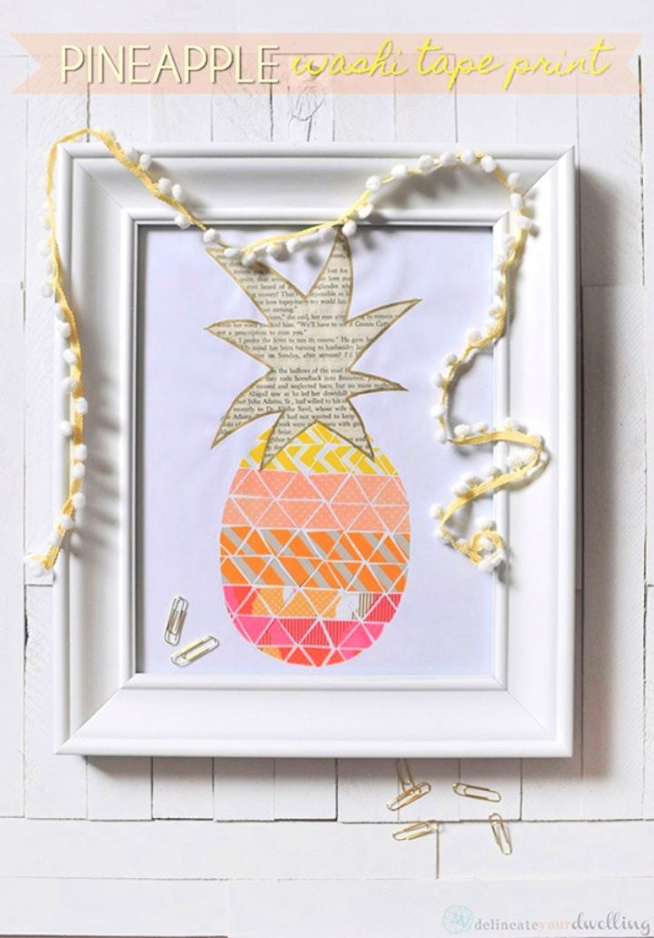Washi Tape Print Pineapple Art