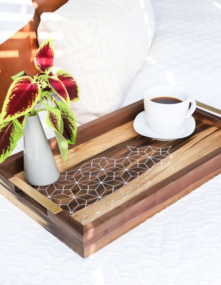 Wood and Epoxy Resin Inlay Serving Tray