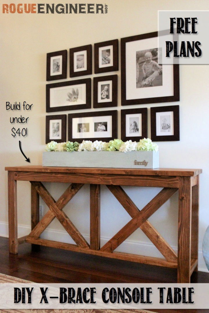 Build a X-Brace Console Table