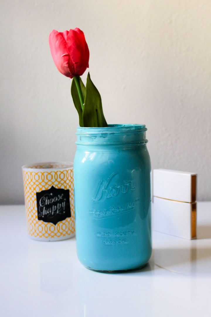 Colored Mason Jar Vase