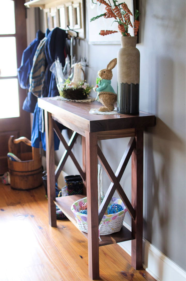 DIY Walnut Entry Table