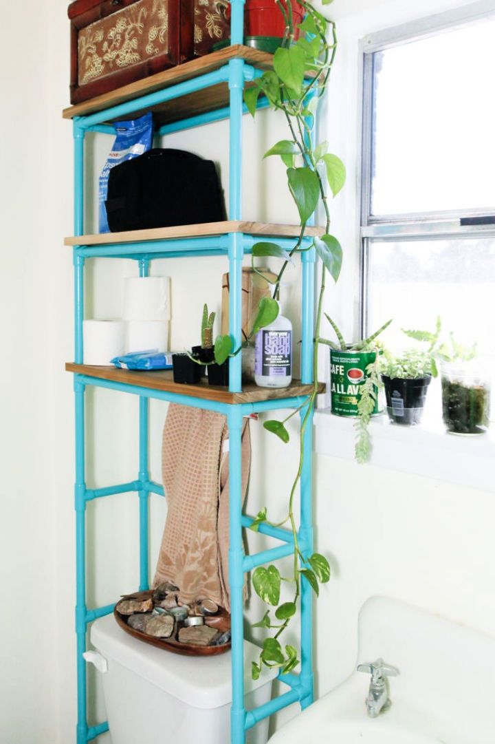 DIY PVC Pipes Bathroom Shelf