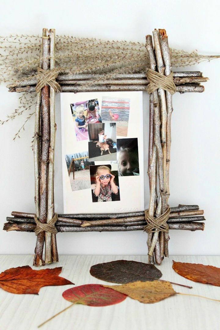Rustic Photo Frame With Twigs
