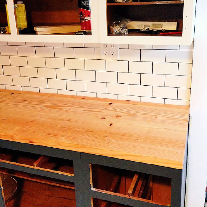 DIY Wood Plank Countertops