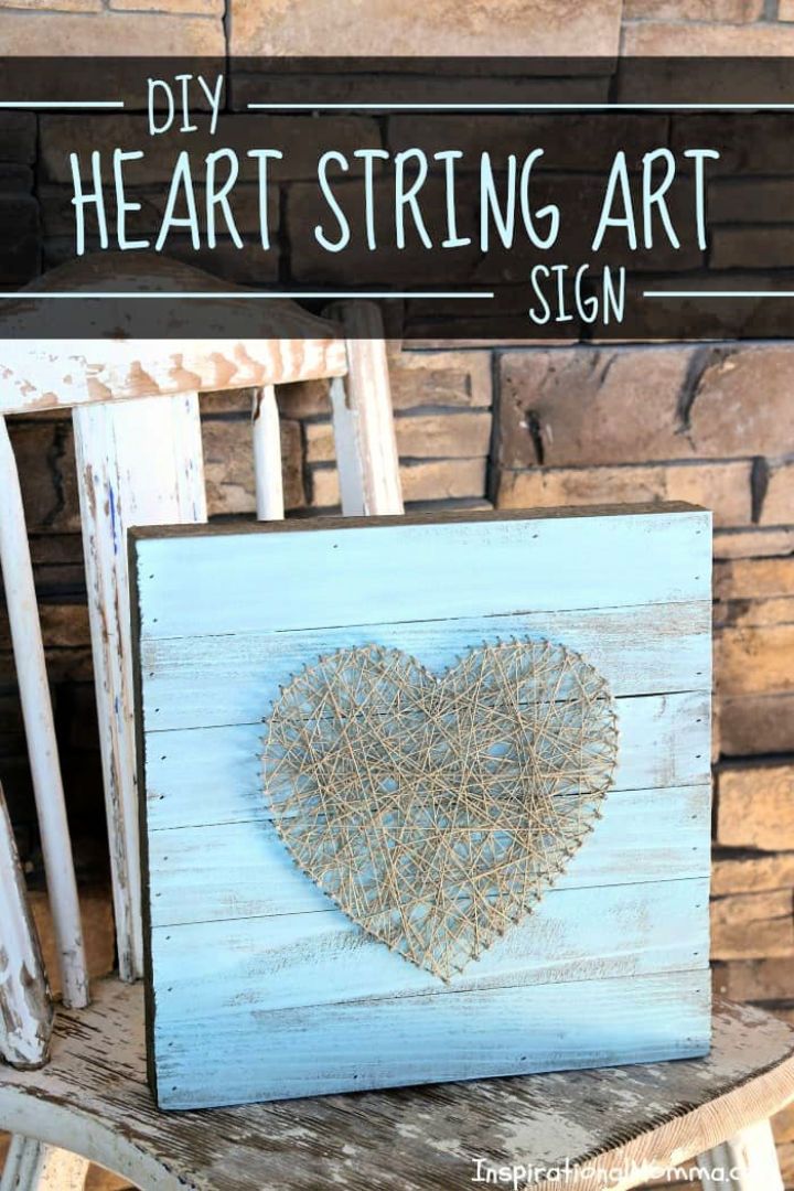 Heart String Art Sign