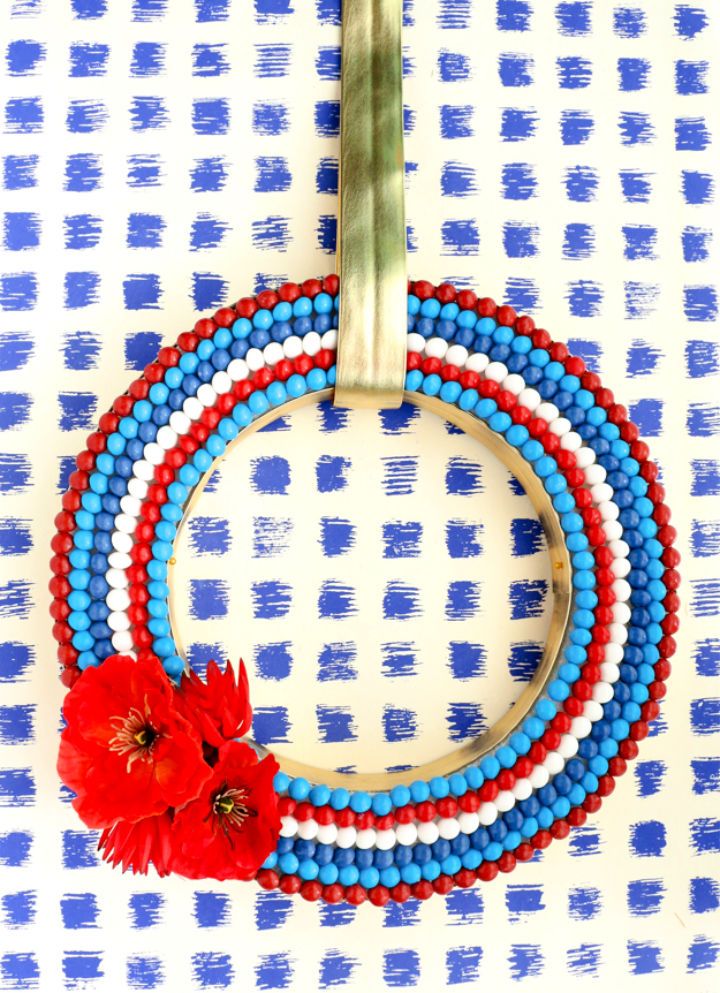 Red White and Blue Summer Wreath