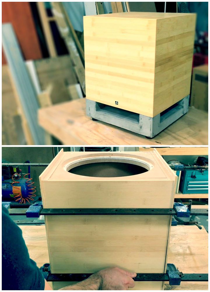 Subwoofer Box with Concrete Base