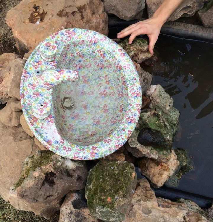 Making a Garden Fountain Using Sink