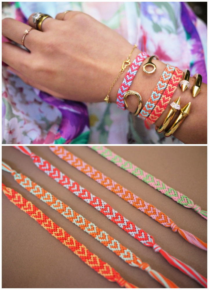 DIY Heart Friendship Bracelet Design