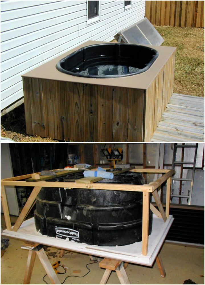 Homemade Solar Heated Hot Tub