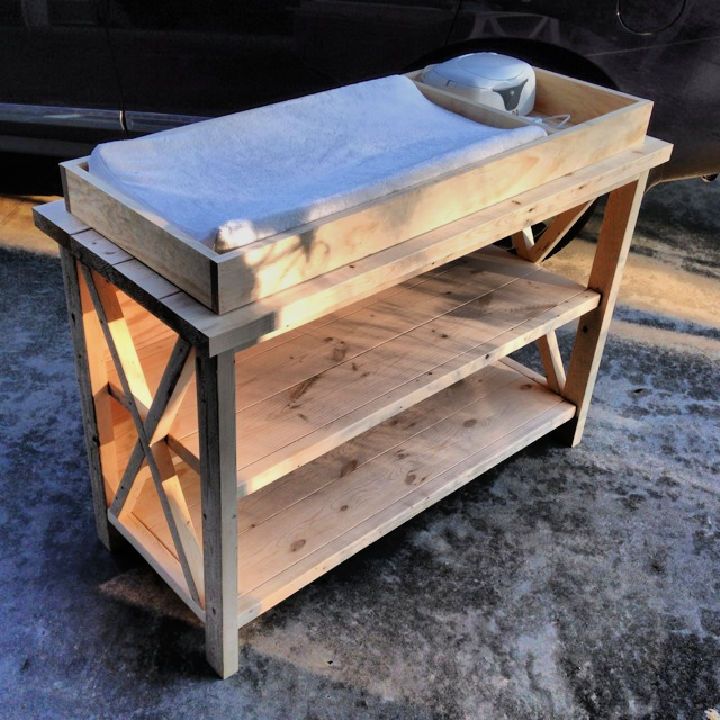 Rustic X DIY Changing Table