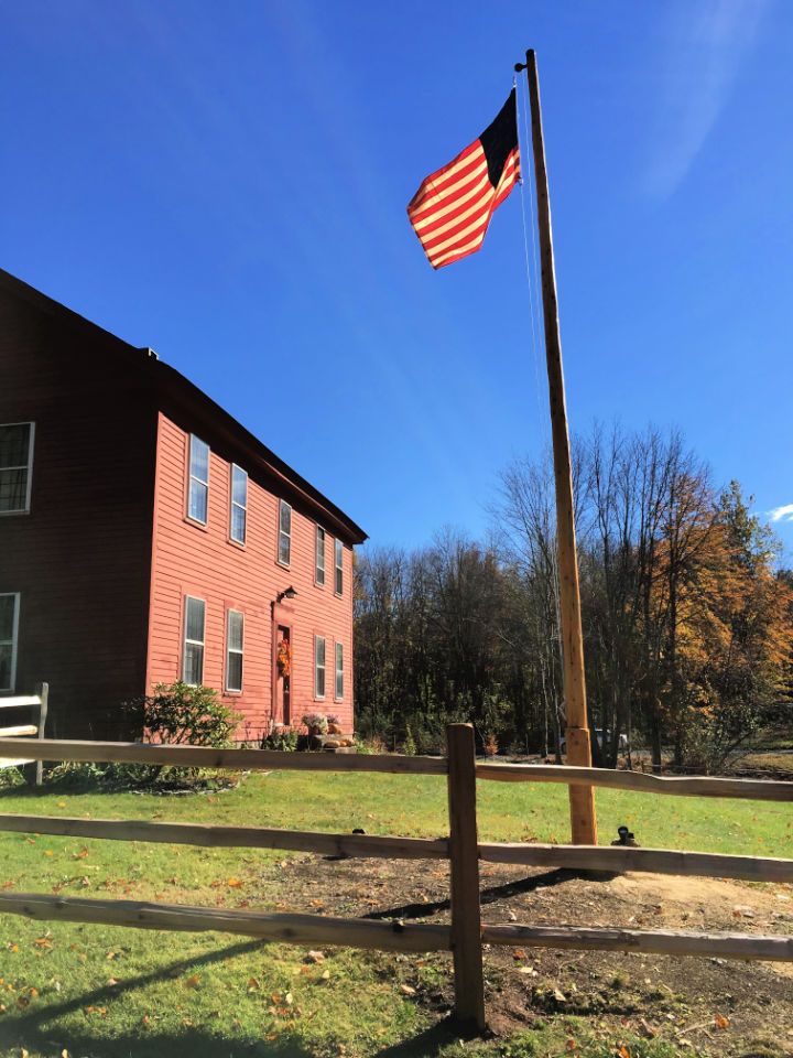 Wooden Flag Pole from a Tree