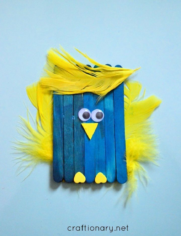 Bird Craft Using Popsicle Sticks