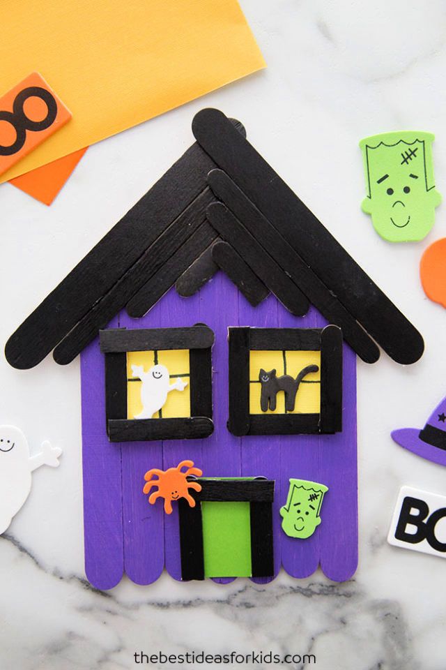 DIY Popsicle Stick Haunted House