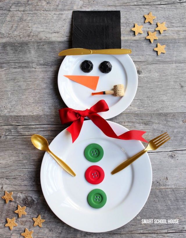 Make a Snowman With Plates