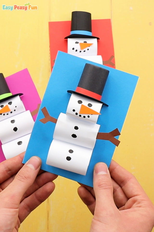 3D Paper Snowman Craft 